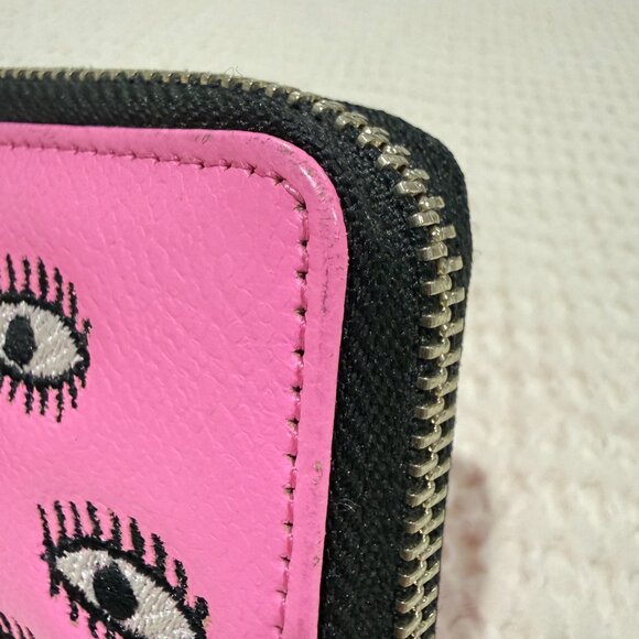 Min & Mon Frodo Wallet Eyes Pink Zip Around Wallet - Picture 4 of 16
